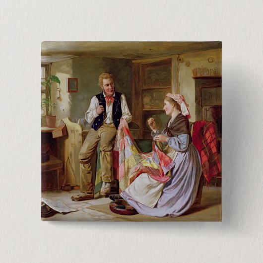 パッチワークキルト 缶バッジ (正面)