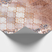 パッチワーククラシック付きヴィンテージプリント、ペイズリー要素 ラッピングペーパー (角)