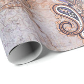 パッチワーククラシック付きヴィンテージプリント、ペイズリー要素 ラッピングペーパー (ロールコーナー)