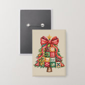 パッチワーククリスマスツリーコケットクリスマスツリー 缶バッジ (正面/裏面)