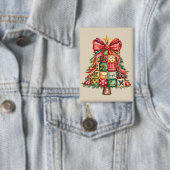 パッチワーククリスマスツリーコケットクリスマスツリー 缶バッジ (インサイチュ)