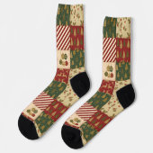 パッチワーククリスマス ソックス (左)