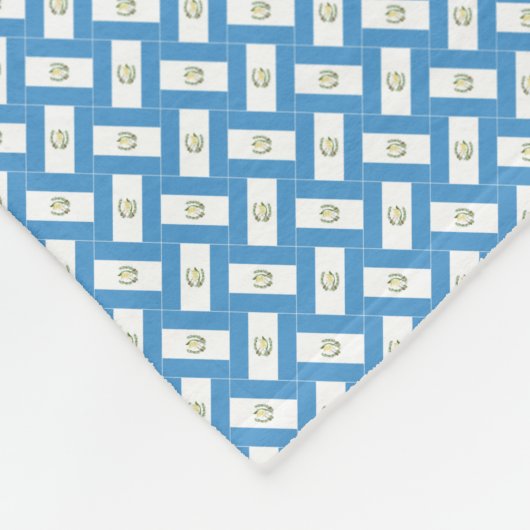 パッチワークグアテマラ国旗のパターン フリースブランケット (角)