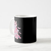 パッチワークコケット弓乳がん幽霊ハロー コーヒーマグカップ (正面左)