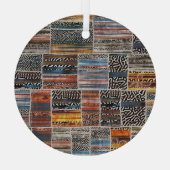 パッチワークコラージュ:キルトパターンExvasanza ガラスオーナメント (裏面)