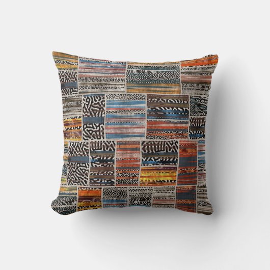 パッチワークコラージュ:キルトパターンExvasanza クッション (正面)
