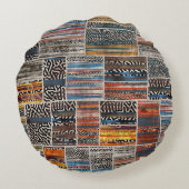 パッチワークコラージュ：キルトパターンExvasanza ラウンドクッション (裏面)