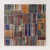 パッチワークコラージュ：混合キルトパターン。 ジグソーパズル (横)