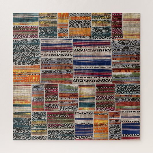 パッチワークコラージュ：混合キルトパターン。 ジグソーパズル (縦)