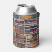 パッチワークコラージュ：混合キルトパターン。 缶クーラー (缶正面)