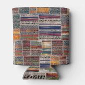 パッチワークコラージュ：混合キルトパターン。 缶クーラー (裏面)