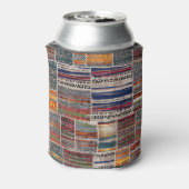 パッチワークコラージュ：混合キルトパターン。 缶クーラー (缶裏面)