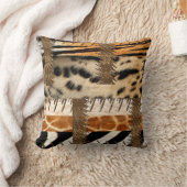 「パッチワークサファリシック」 クッション (ブランケット)