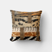 「パッチワークサファリシック」 クッション (正面)