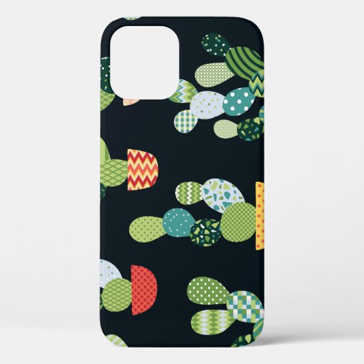 パッチワークサボテン植物シームレスパターン Case-Mate iPhoneケース (裏面)