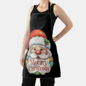 パッチワークサンタメリークリスマス名門私立校風のクリスマス エプロン (インサイチュ)