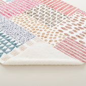 パッチワークスタイルかわいいドードルパターン シェルパブランケット (3/4)