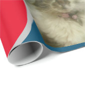 パッチワークスタイルと猫と木 ラッピングペーパー (ロールコーナー)