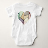 パッチワークスタイルベビーベア&ハートモチーフ ベビーボディスーツ (裏面)