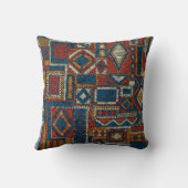 パッチワークスタイル刺繍ヴィンテージプリント クッション (裏面)