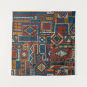 パッチワークスタイル刺繍ヴィンテージプリント タペストリー (正面(横))