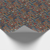 パッチワークスタイル刺繍ヴィンテージプリント ラッピングペーパー (角)