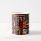 パッチワークスタイル刺繍民族プリント コーヒーマグカップ (中央)