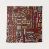 パッチワークスタイル刺繍民族プリント タペストリー (正面(横))
