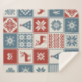 パッチワークスタイル。伝統的  シェルパブランケット (正面(横))