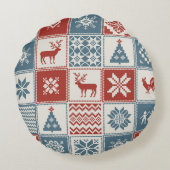 パッチワークスタイル。伝統的 ラウンドクッション (裏面)