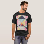 パッチワークスタイル:多彩なシームレスなデザイン。 Tシャツ (正面フル)