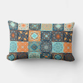 パッチワークスタイル。16の装飾を継ぎ目なく模様 ランバークッション (正面)