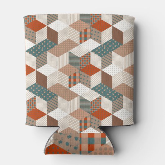 パッチワークスターズヴィンテージブラウングリーン 缶クーラー (裏面)