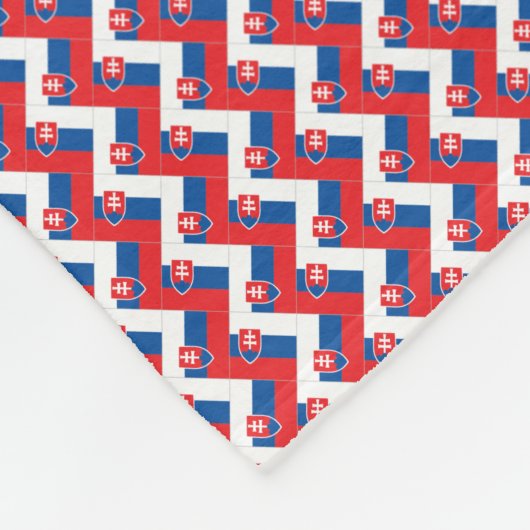 パッチワークスロバキア国旗のパターン フリースブランケット (角)