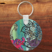 パッチワークゾウのキーチェーン キーホルダー (正面)