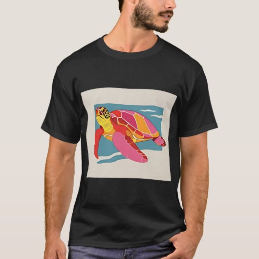 パッチワークタートル ギフト Tシャツ (正面)