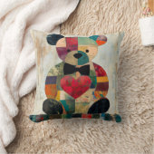 パッチワークテディベア装飾用クッション クッション (ブランケット)