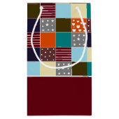 パッチワークテディベア赤ちゃんシャワーありがとう スモールペーパーバッグ (裏面)