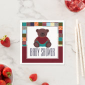 パッチワークテディベア赤ちゃんシャワー スタンダードカクテルナプキン (インサイチュ)