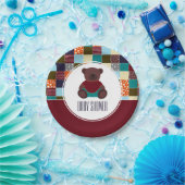 パッチワークテディベア赤ちゃんシャワー ペーパープレート (パーティー)