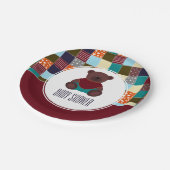 パッチワークテディベア赤ちゃんシャワー ペーパープレート (アングル)