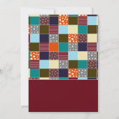 パッチワークテディベア赤ちゃんシャワー 招待状 (裏面)