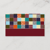 パッチワークテディベア，ベビーシャワーギフトレジストリ エンクロージャーカード (裏面)