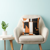 パッチワークデザインインオレンジ、白黒MCMルック クッション (椅子)