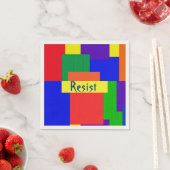 パッチワークデザインレインボーレジスト紙ナプキンス スタンダードカクテルナプキン (インサイチュ)