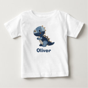パッチワークデニムベビーTレックス ベビーTシャツ
