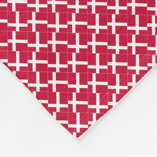 パッチワークデンマーク国旗のパターン フリースブランケット (角)