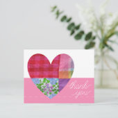 パッチワークハートありがとうポストカードのカスタマイズ ポストカード (スタンド正面)