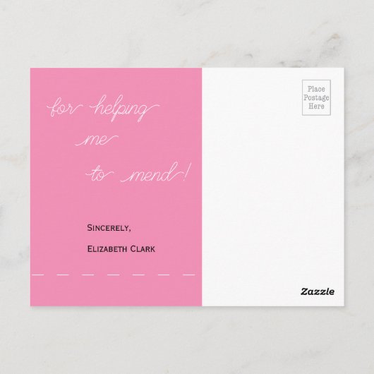 パッチワークハートありがとうポストカードのカスタマイズ ポストカード (裏面)