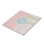 パッチワークハートレインボウ – モノグラムセラミックタイル タイル (側面)